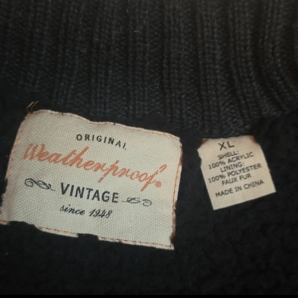 Weatherproof Vintage Men's Fair Isle Cardigan Sweater Jacket Grey X-Large XL EUC - Picture 11 of 12